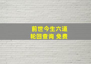 前世今生六道轮回查询 免费